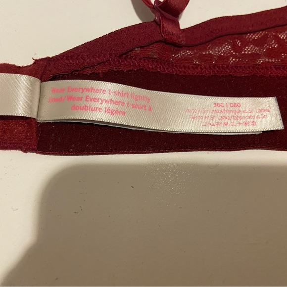PINK | Victoria’s Secret Wear Everywhere T-Shirt Lightly Lined Red Bra | 36C - Picture 7 of 12